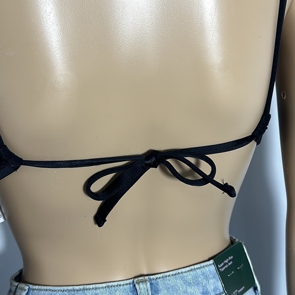 Women's longline cut out bikini top - shade & shore black (2GK21) - Picture 2 of 4